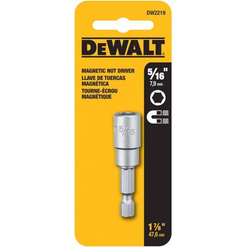  DEWALT DW2219 5/16-Inch by 1-7/8-Inch Magnetic Nut Driver with 1/4-Inch Hex Drive, Silver