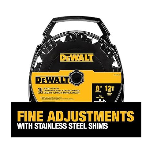  DEWALT Stacked Dado Saw Blade 8 Inch 12 Tooth (DW812DADO)