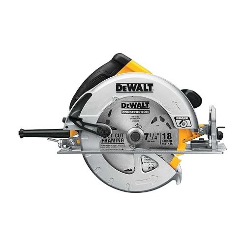  DEWALT Circular Saw, 7-1/4 inch, Pivoting with up to 57 Degree Bevel, Corded (DWE575SB)