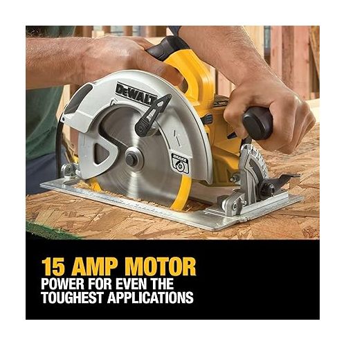  DEWALT Circular Saw, 7-1/4 inch, Pivoting with up to 57 Degree Bevel, Corded (DWE575SB)