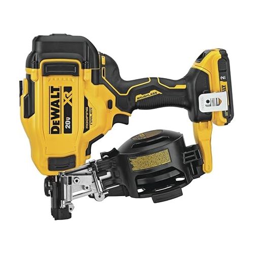  DeWALT DCN45RND1 20V 15 Degrees Lithium-Ion Cordless Coil Roofing Nailer Kit