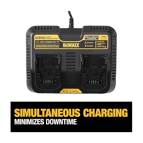  DEWALT DCB102BP 20-volt MAX Jobsite Charging Station with Battery Pack
