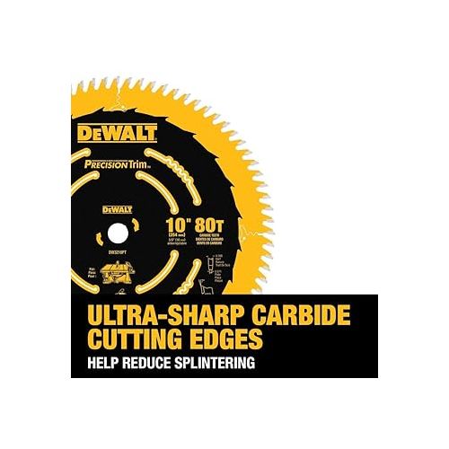  Dewalt DW3218PT 10 in. 80 Tooth Precision Trim Circular Saw Blade