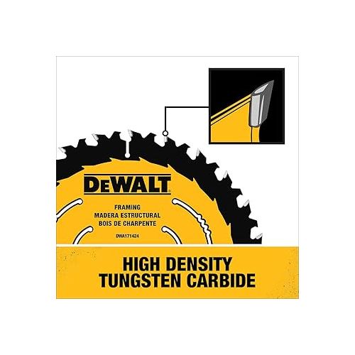  DEWALT Circular Saw Blade, 6 1/2 Inch, 24 Tooth, Framing (DWA161224)