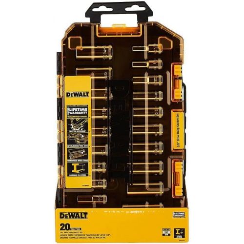  DEWALT DWMT73812 Tool Kit 3/8'' Drive Deep Socket Set, 20 Piece