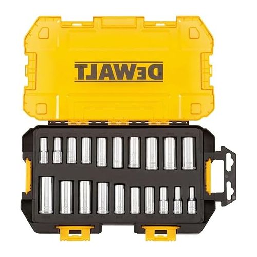  DEWALT DWMT73812 Tool Kit 3/8'' Drive Deep Socket Set, 20 Piece