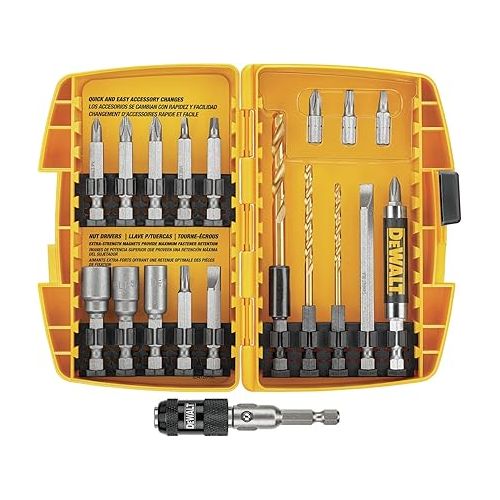  DEWALT Screwdriver Bit Set, Rapid Load, Tin, 20-Piece (DW2503)