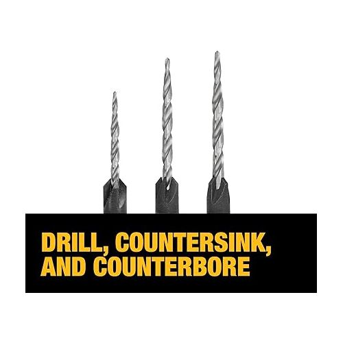  DEWALT Countersink Drill Bit Set #6, #8, #10, 3-Piece (DW2535)