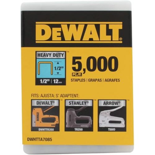  Dewalt DWHTTA7085 1/2 in. Heavy-Duty Narrow Crown Staples (5,000-Pack)