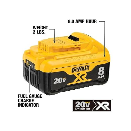  DEWALT 20V MAX* XR Battery, 8.0-Ah (DCB208)