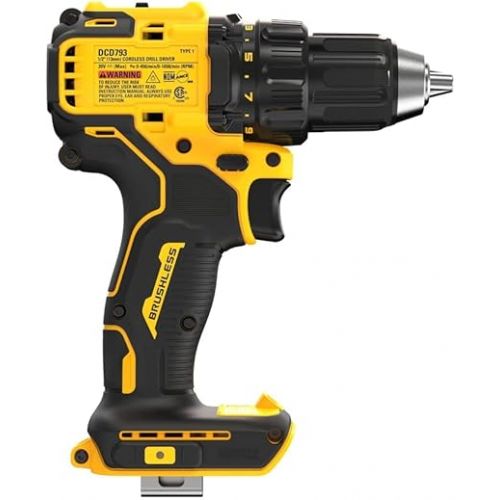  Dewalt DCD793B 20V MAX Brushless 1/2 in. Cordless Compact Drill Driver (Tool Only)