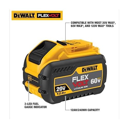  DEWALT FLEXVOLT 20V/60V MAX* Battery, 12.0-Ah (DCB612)