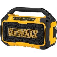 DEWALT 20V MAX Bluetooth Speaker, 100 ft Range, Durable for Jobsites, Phone Holder Included, Lasts 8-10 Hours with Single Charge (DCR010)