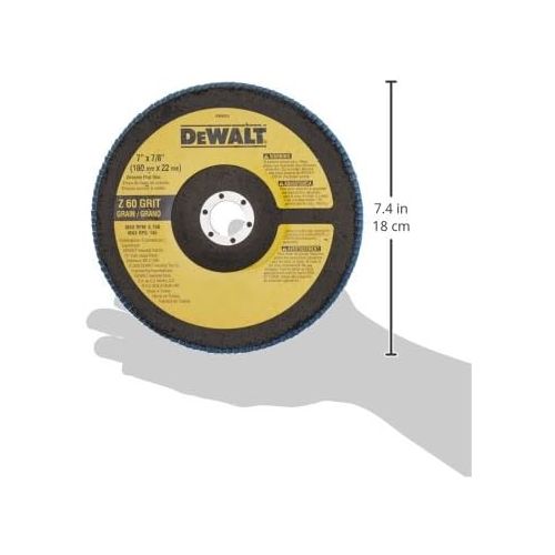  DEWALT DW8323 7-Inch by 7/8-Inch 60 Grit Zirconia Angle Grinder Flap Disc