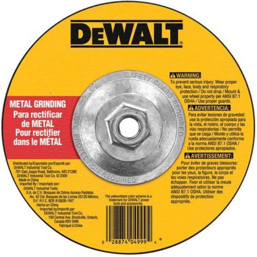  DEWALT DW4551 Masonry Grinding Wheel, 5/8-11-Inch Arbor, 4-1/2-Inch by 1/4-Inch