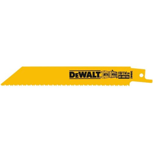  DEWALT DW4845 6-Inch 10/14 TPI Straight Back Bi-Metal Reciprocating Saw Blade (5-Pack)