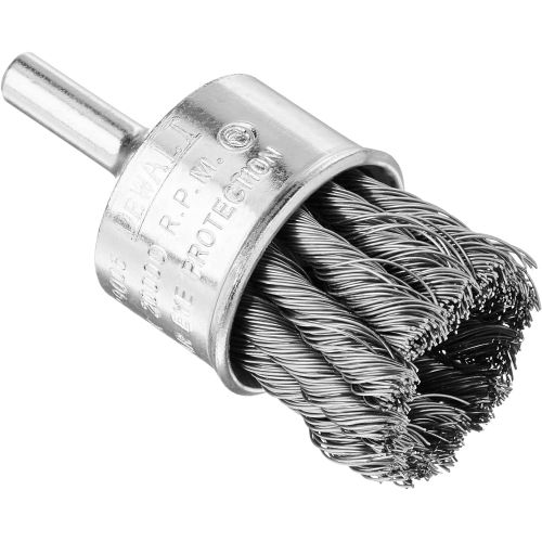  DEWALT DW49005 1-Inch by 1-Inch High Performance Carbon Knot Wire End Brush, 0.014-Inch Wire