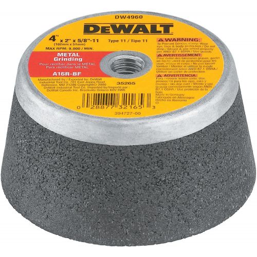  DEWALT Grinding Wheel, Steel Backed Cup, 4-Inch x 2-Inch x 5/8-Inch-11-Inch (DW4960)