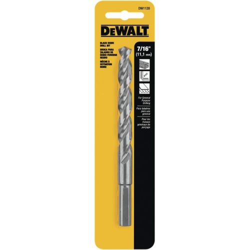  DEWALT DW1128 7/16-Inch Black Oxide 3/8-Inch Reduced Shank Split Point Twist Drill Bit