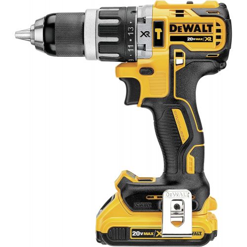  DEWALT 20V MAX XR Cordless Drill Combo Kit, Compact, 3-Tool (DCK387D1M1)