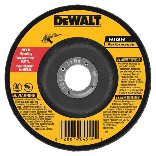  DEWALT DW4624 6-Inch by 1/4-Inch by 7/8-Inch General Purpose Metal Grinding Wheel (1-Pack)
