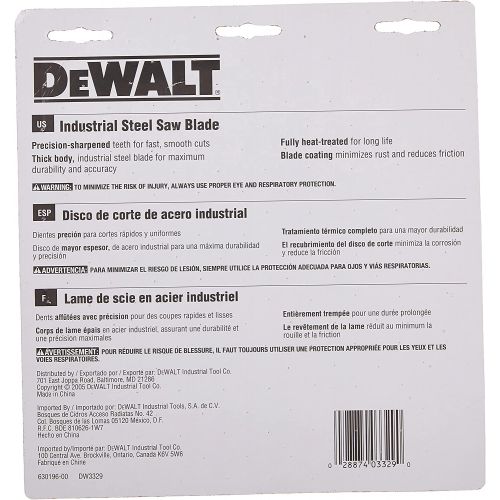  DEWALT 7-1/4 Circular Saw Blade, Metal Cutting, 5/8-Inch and Diamond Knockout Arbor, 68-Tooth (DW3329)