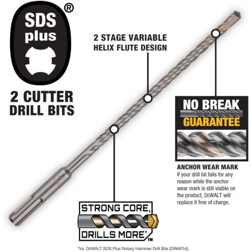  DEWALT SDS Plus Bits, Rock Carbide Tip, Hammer, 5/8-Inch (DW5446)
