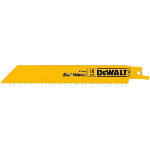  DEWALT DW4806 6-Inch 10 TPI Straight Back Bi-Metal Reciprocating Saw Blade (5-Pack)