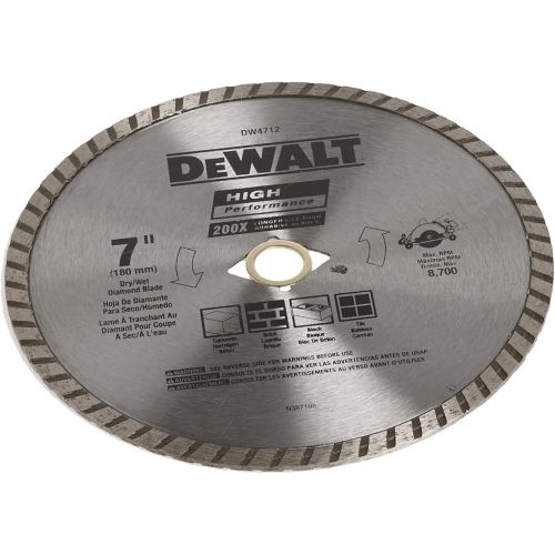  DEWALT Diamond Blade for Masonry, 7-Inch (DW4712B)
