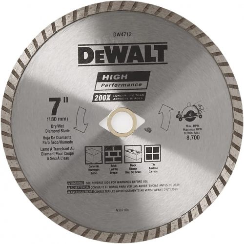  DEWALT Diamond Blade for Masonry, 7-Inch (DW4712B)