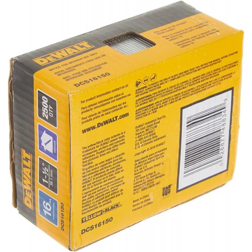  DEWALT Finish Nails, 1-1/2-Inch, 16GA, 2000-Pack (DCS16150)