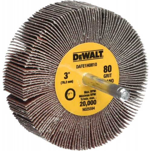  DEWALT Flap Wheel, 3-Inch x 1-Inch x 1/4-Inch HP, 80-Grit (DAFE1H0810)