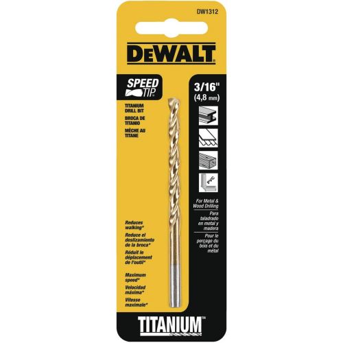  DEWALT DW1312 3/16-Inch Titanium Split Point Twist Drill Bit