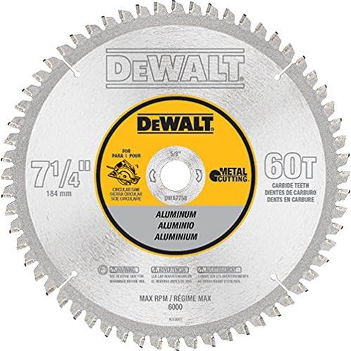  DEWALT DWA7758 60 Teeth Aluminum Cutting 5/8-Inch Arbor, 7-1/4-Inch