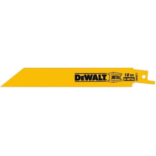  DEWALT Reciprocating Saw Blades, Bi-Metal, 6-Inch, 18 TPI, 5-Pack (DW4811)