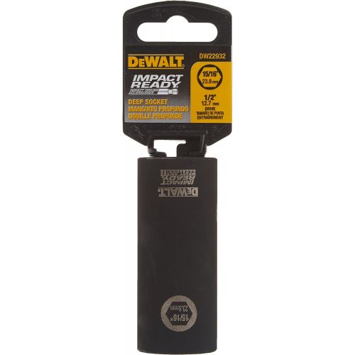  DEWALT DW22932 15/16-Inch IMPACT READY Deep Socket for 1/2-Inch Drive