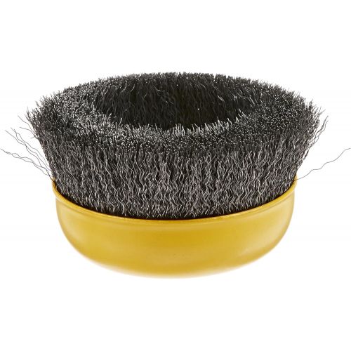  DEWALT Wire Cup Brush, Crimped, Carbon Steel, 6-Inch x 5/8-Inch, 11 HP, .014-Inch (DW49102)