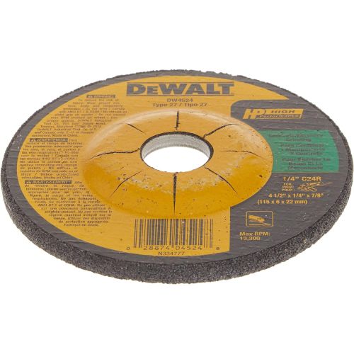  DEWALT DW4524 4-1/2-Inch by 1/4-Inch by 7/8-Inch Concrete/Masonry Grinding Wheel