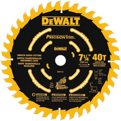  DEWALT DW7116PT DEWALT DW7116PT 60T Precision Trim Miter Saw Blade, 7-1/4