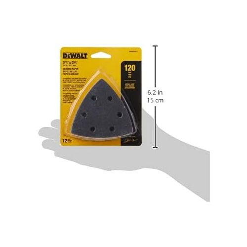  DEWALT DWASPTRI22 Hook and Loop Triangle 220 Grit Sandpaper, 12-Pack