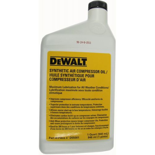  DEWALT D55001 Synthetic Compressor Oil, 1 Quart