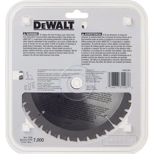  DEWALT 6-1/2-Inch Circular Saw Blade, Aluminum Cutting, 5/8-Inch Arbor, 36-Tooth (DW9152)