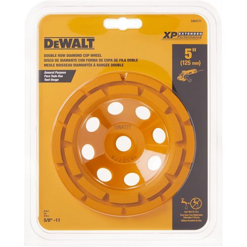  DEWALT Concrete Grinding Wheel, Double Row, Diamond Cup, 5-Inch (DW4777)