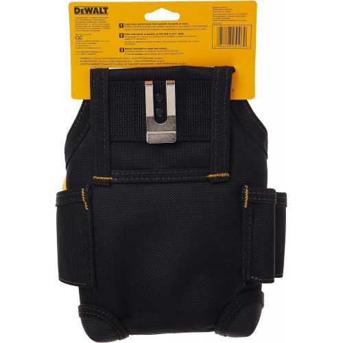  Custom Leathercraft DEWALT DG5103 Small Durable Maintenance and Electricians Pouch with Pockets for Tools, Flashlight, Keys