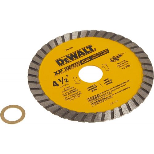  DEWALT Diamond Blade, Dry or Wet Cutting, Continuous Rim, 7/8-Inch Arbor, 4-1/2-Inch (DW4701)
