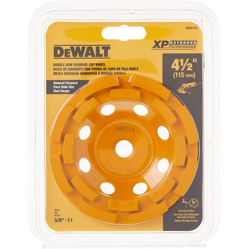  DEWALT Grinding Wheel, Double Row, Diamond Cup, 4-1/2-Inch (DW4774)