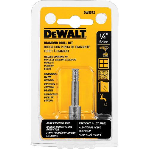  DEWALT Tile Drill Bit, Diamond Tip, 1/4-Inch (DW5572)