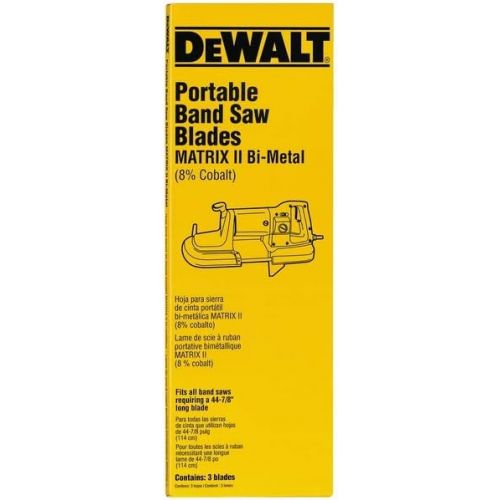  DEWALT DW3984 24TPI Portable Band Saw Blade - 44-7/8-Inch, .020-Inch, Matrix Ll (3-Pack)