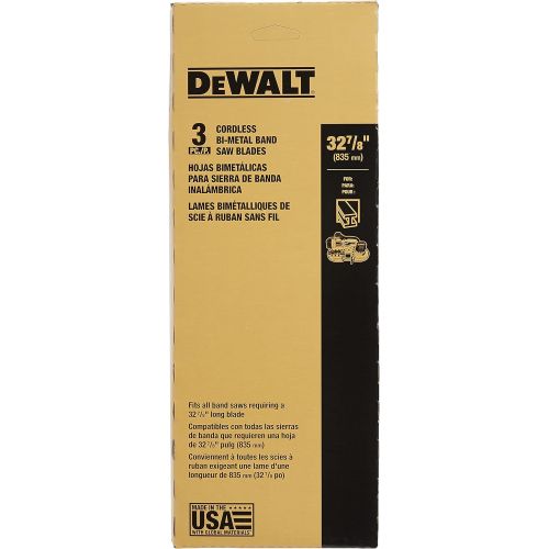  DEWALT Portable Band Saw Blade, 32-7/8-Inch, .020-Inch, 14 TPI, 3-Pack (DW3982C)