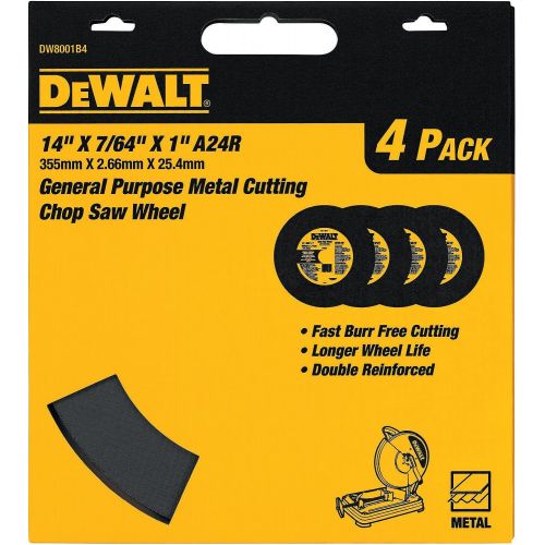  DEWALT Cutting Wheel for Chop Saw, Metal Cutting, 14-Inch (DW8001B4)